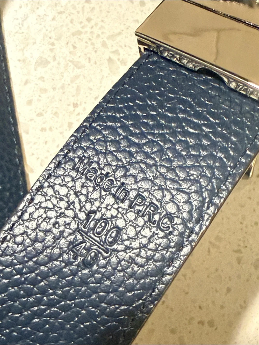 Zanzara Mens Reversible Leather Belt Brown Navy Blue Silver Buckle Size 40